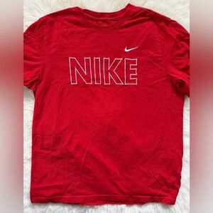 Nike - Sportswear Red Bold Embroidery Graphic Tee Mens Size XL